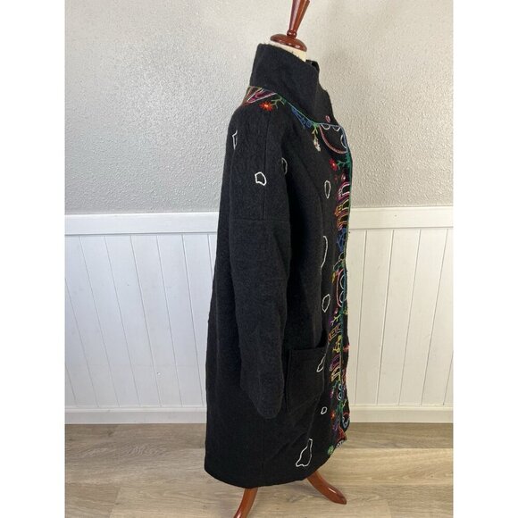 Mumami Coat 2X Boho Embroidered Artistic Amsterdam Windmill Wearable Art To Wear - Picture 11 of 16